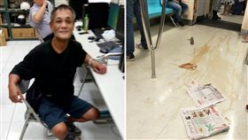 20170710捷運酒瓶醉漢（合成圖／翻攝畫面；翻攝自PTT）