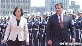 蔡英文、總統、府前軍禮、迎巴拉圭總統、軍禮／記者林敬旻攝影
