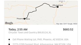 ▲Uber旅程。（圖／攝自推特）