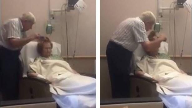 老翁病床邊替髮妻梳頭　網友全鼻酸了