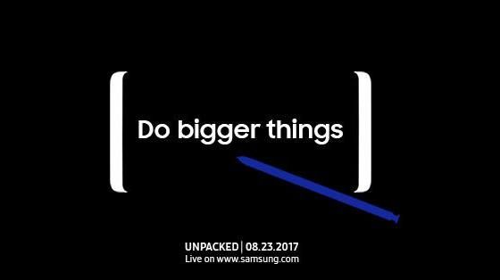 三星Note8發表時間：8／23
