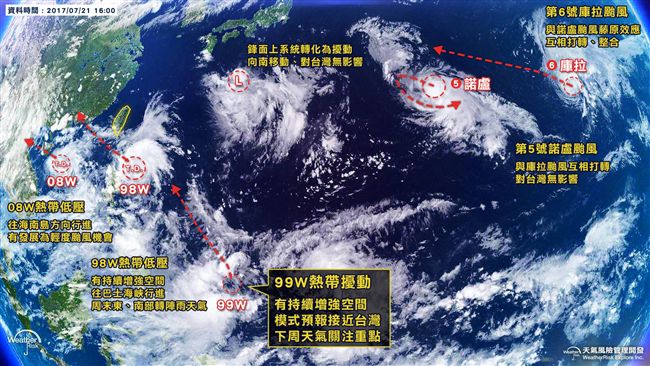 6渦流共舞！台灣迎「颱風季」天氣亂