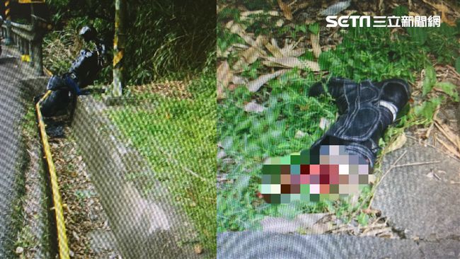 重機失控衝邊溝　騎士小腿磨斷掉路旁