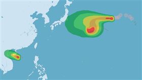 海南島東方海面，今年第8號颱風桑卡成形（圖／取自中央氣象局）