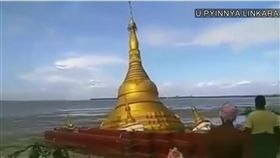 緬甸，佛寺，沉沒（圖／翻攝自YouTube）