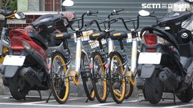 oBike亂象,無樁自行車,共享,機車,腳踏車,停車格,違停　圖／記者林敬旻攝
