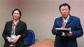 名家／新新聞／柯文哲（右）派蔡璧如（左）去找遠雄集團創辦人趙藤雄私下「喬蛋」。（勿用）