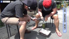 網紅實測放大鏡烤雞 結果讓網友笑翻。（圖／翻攝自野孩子tv臉書）