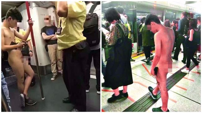 香港地鐵驚見全裸男　無視眼光任人看