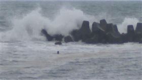 高雄,永安海邊,玩水,颱風,尼莎（圖／翻攝自爆料公社）