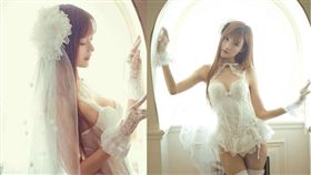 「美萌教主 」AK葉子淇推出新專輯，特別訂製夢幻婚紗裝性感吸睛。（圖／黑色餅乾提供）