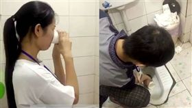 員工達不到業績！遭逼喝「馬桶水」,大陸,四川,廁所水
（翻攝自／秒拍）
