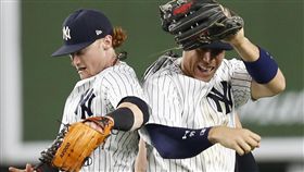 ▲紐約洋基贏球，Aaron Judge與隊友慶祝。（圖／美聯社／達志影像）