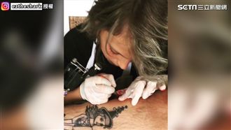 11歲刺青師！竟在母親手臂刺玫瑰