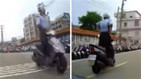 騎車,騎士,機車,逆向,站起來,瘋狂,馬戲團,特技,三寶
（圖／翻攝自爆料公社）