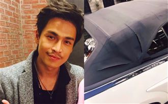 不爽車停歪　Gino敞篷車慘遭狠刮