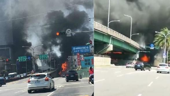 國門陸橋遭大火重創　上班民眾請改道