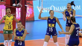 ▲巴西女排。（圖／美聯社／達志影像）