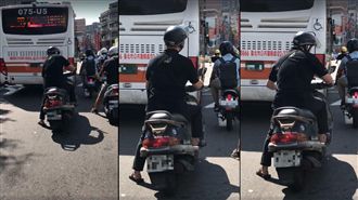 就愛聽嗨歌？男路上狂彈空氣吉他