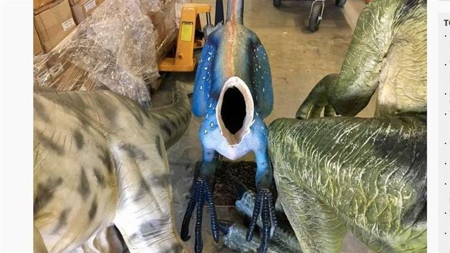 神秘客闖博物館　3隻恐龍模型遭斬首