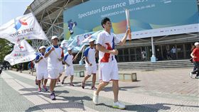 桃園璞園籃球隊前鋒林金榜擔任挑園第1棒火炬手。（圖／世大運執委會提供）