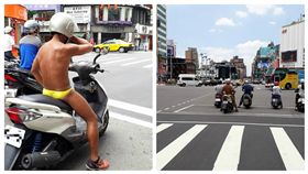▲台北太熱男子穿內褲騎車。（圖／翻攝自爆料公社臉書） https://www.facebook.com/groups/451357468329757/permalink/1359470230851805