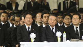 出席長崎原爆紀念的日本首相安倍晉三（圖／美聯社／達志影像）