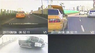 引擎蓋突掀急停車　BMW煞不及追撞