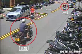  謝嫌從超越員警潘宗麟引起潘員注意，發現是轄區慣竊。（圖／翻攝畫面）