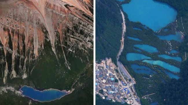 九寨溝空照圖　陸空軍：依然是天堂