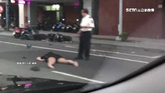 女遭撞「大字形」趴地　原來是喝醉了