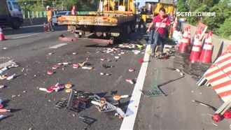 貨車國道連撞5輛工程車　釀1死2傷