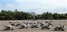 憲兵機車排重機訓練花式隊形成果展示。（記者邱榮吉/攝影）