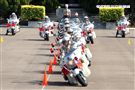 憲兵機車排重機訓練花式隊形成果展示。（記者邱榮吉/攝影）