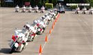 憲兵機車排重機訓練花式隊形成果展示。（記者邱榮吉/攝影）