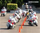 憲兵機車排重機訓練花式隊形成果展示。（記者邱榮吉/攝影）