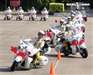 憲兵機車排重機訓練花式隊形成果展示。（記者邱榮吉/攝影）