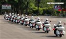 憲兵機車排重機訓練花式隊形成果展示。（記者邱榮吉/攝影）