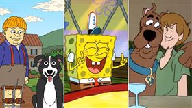 醃黃瓜先生(Mr.Pickles),海綿寶寶,史酷比(Scooby-Doo)（合成圖／翻攝自臉書）