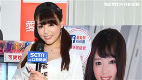 濱崎真緒「第六屆TAE台灣成人博覽會」活動現場，接受三立新聞網專訪。（合成圖／記者邱榮吉攝影）