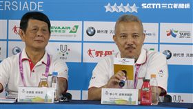 ▲開幕典禮總策畫涂建國（左）與導演李小平共同預告經典橋段。（圖／記者林辰彥攝影）