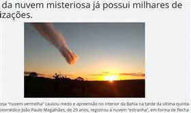 巴西,天空,殞石雲,異象,地球,巴西,世界末日,塵雲,dust cloud（圖／翻攝自Mídia Bahia）
http://midiabahia.com.br/noticias/2017/08/19/nuvem-vermelha-chama-atencao-em-teixeira-de-freitas/
