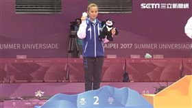 世大運,跆拳道女子品勢項目中華隊林侃諭,銀牌（圖／記者雷明正攝）