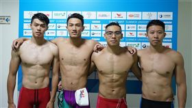 中華游泳隊在臺北世大運四百自由式接力，打破全國紀錄。（圖／世大運執委會提供）