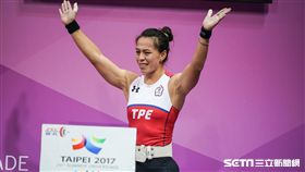 世大運女子舉重58公斤級郭婞淳奪下金牌，破大會紀錄 記者林敬旻攝影