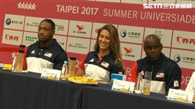 ▲美國女子鐵餅希望Reggie Jaeger與路易士。（圖／記者林辰彥攝影）