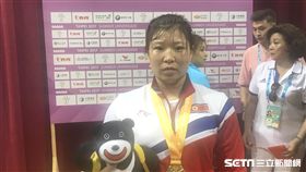 朝鲜舉重選手林貞心（圖／記者雷明正攝）