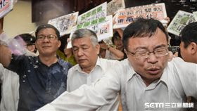 立法院財政委員會19日繼續聯席審查前瞻建設預算案，藍綠水球大戰 圖／記者林敬旻攝影