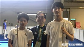 日本撞球項目總教練前田義孝，選手鈴木謙吾與穴戶隆之（圖／記者雷明正攝）