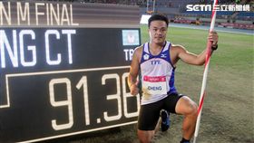▲鄭兆村標槍91公尺36破亞洲紀錄，獲得台北世大運金牌。（圖／記者邱榮吉攝）